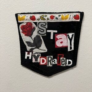 Stay hydrated art collage patch
